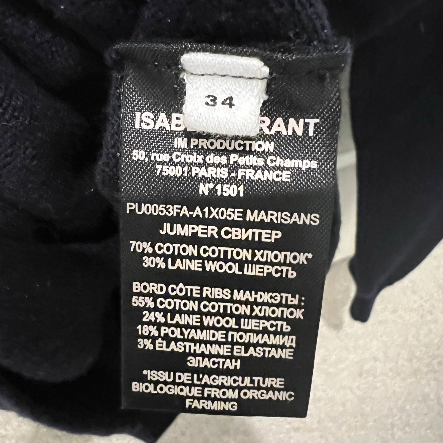 Isabel Marant Etoile "Marisans" Sweater in Dark Blue, size 34