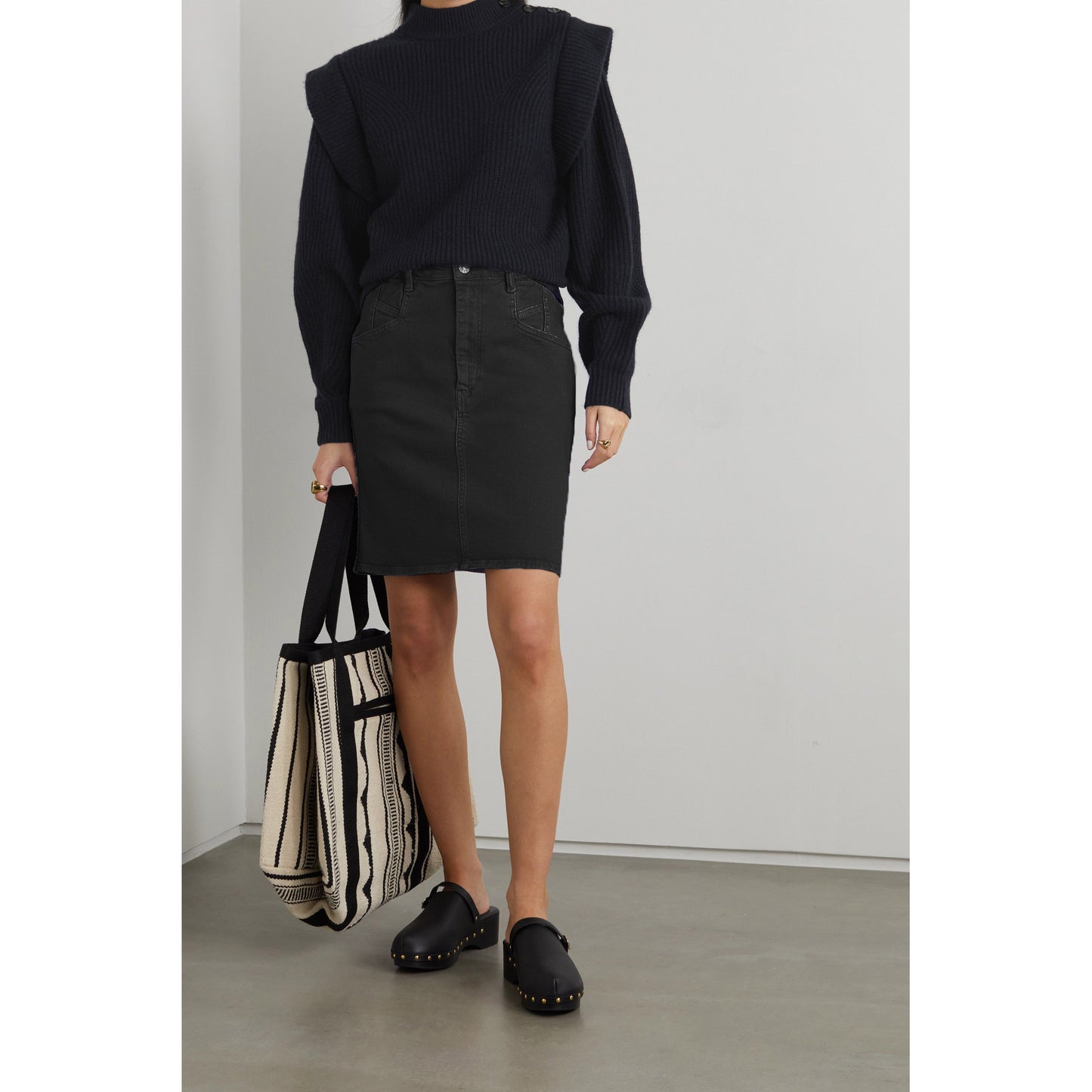 Isabel Marant "Nilori" Denim Skirt in Black, size 38 (fits like a size 4)