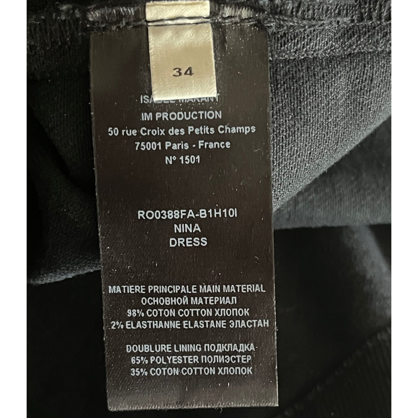 Isabel Marant "Nina" Open Back Dress in Black, size 34