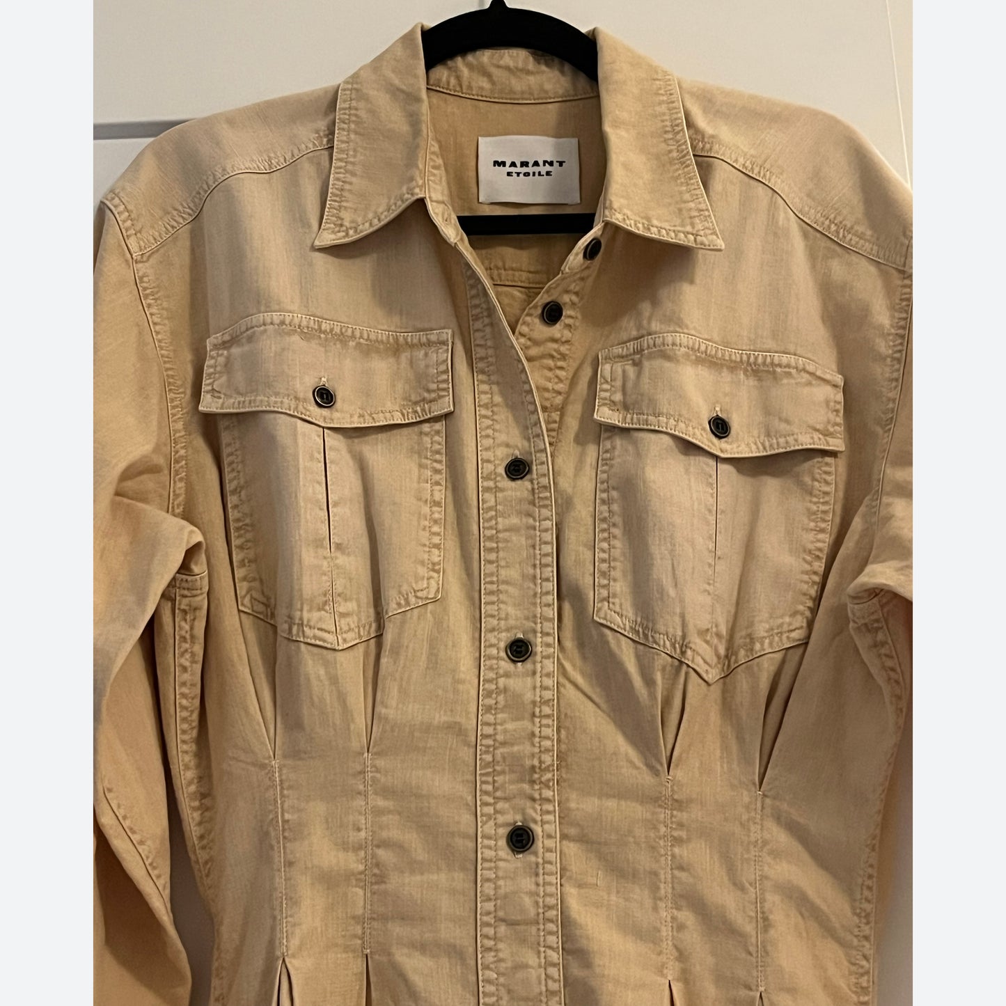 Isabel Marant Etoile "Nolwen" Denim Dress in Beige, size 36