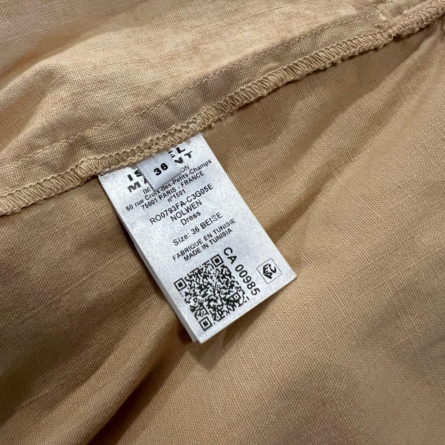 Isabel Marant Etoile "Nolwen" Denim Dress in Beige, size 36