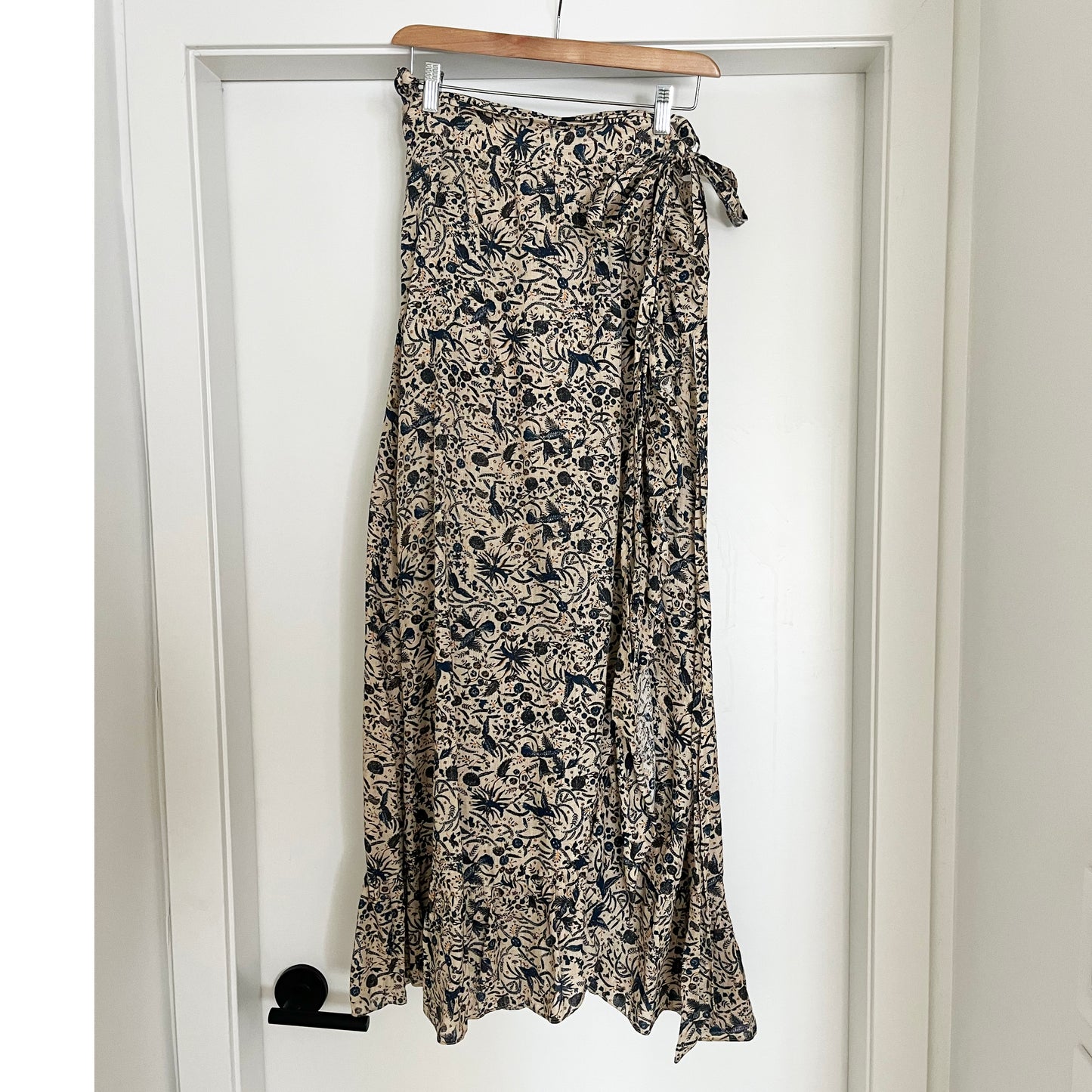 Isabel Marant Etoile "ALDA" Printed Linen Wrap Skirt, size 38