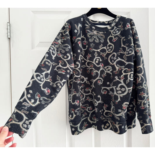 Isabel Marant Etoile "Xilo" Printed Sweatshirt in Midnight, size 40