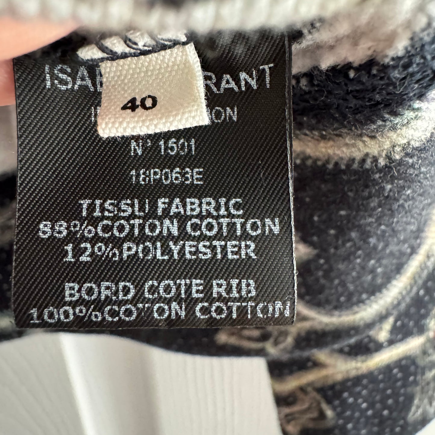 Isabel Marant Etoile "Xilo" Printed Sweatshirt in Midnight, size 40