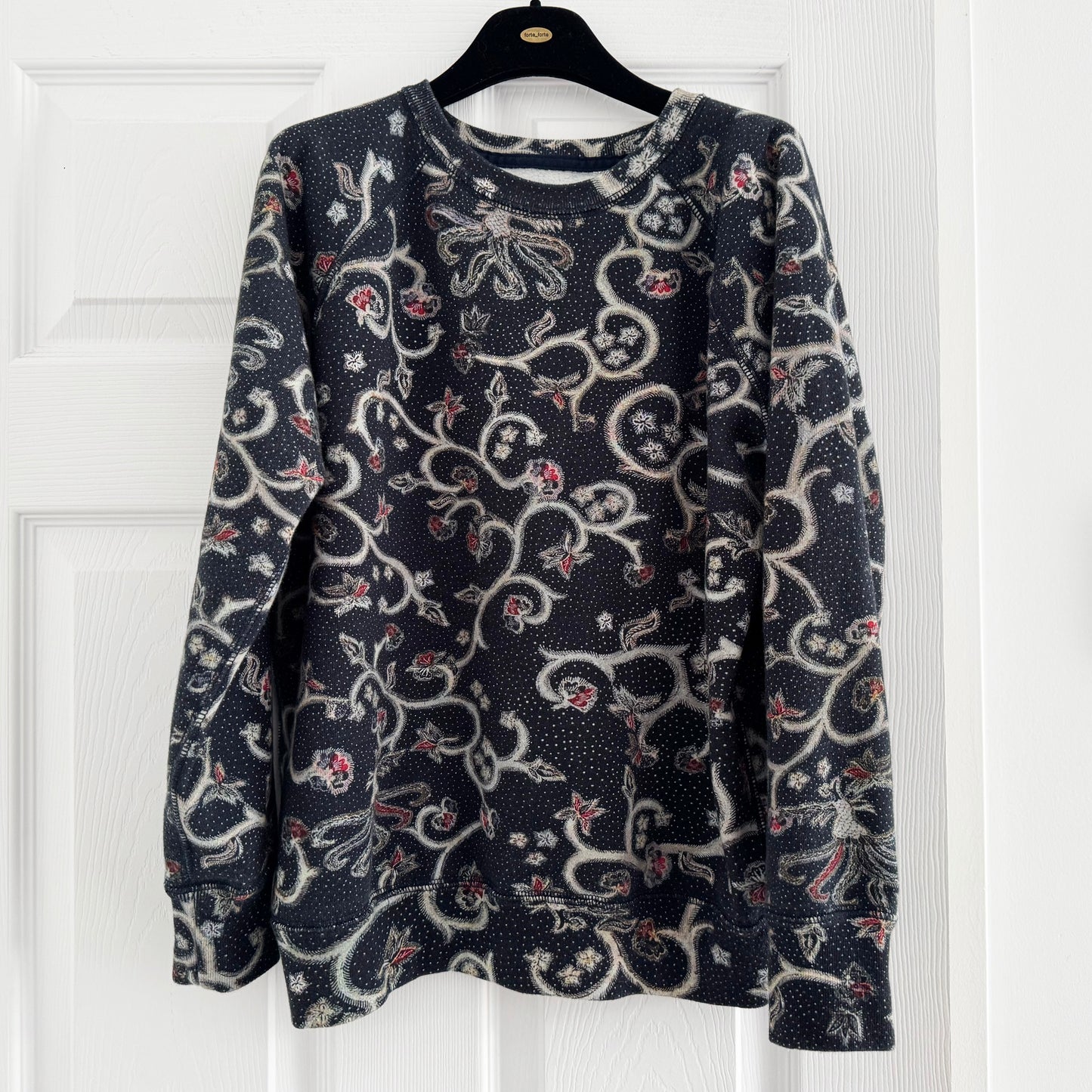 Isabel Marant Etoile "Xilo" Printed Sweatshirt in Midnight, size 40