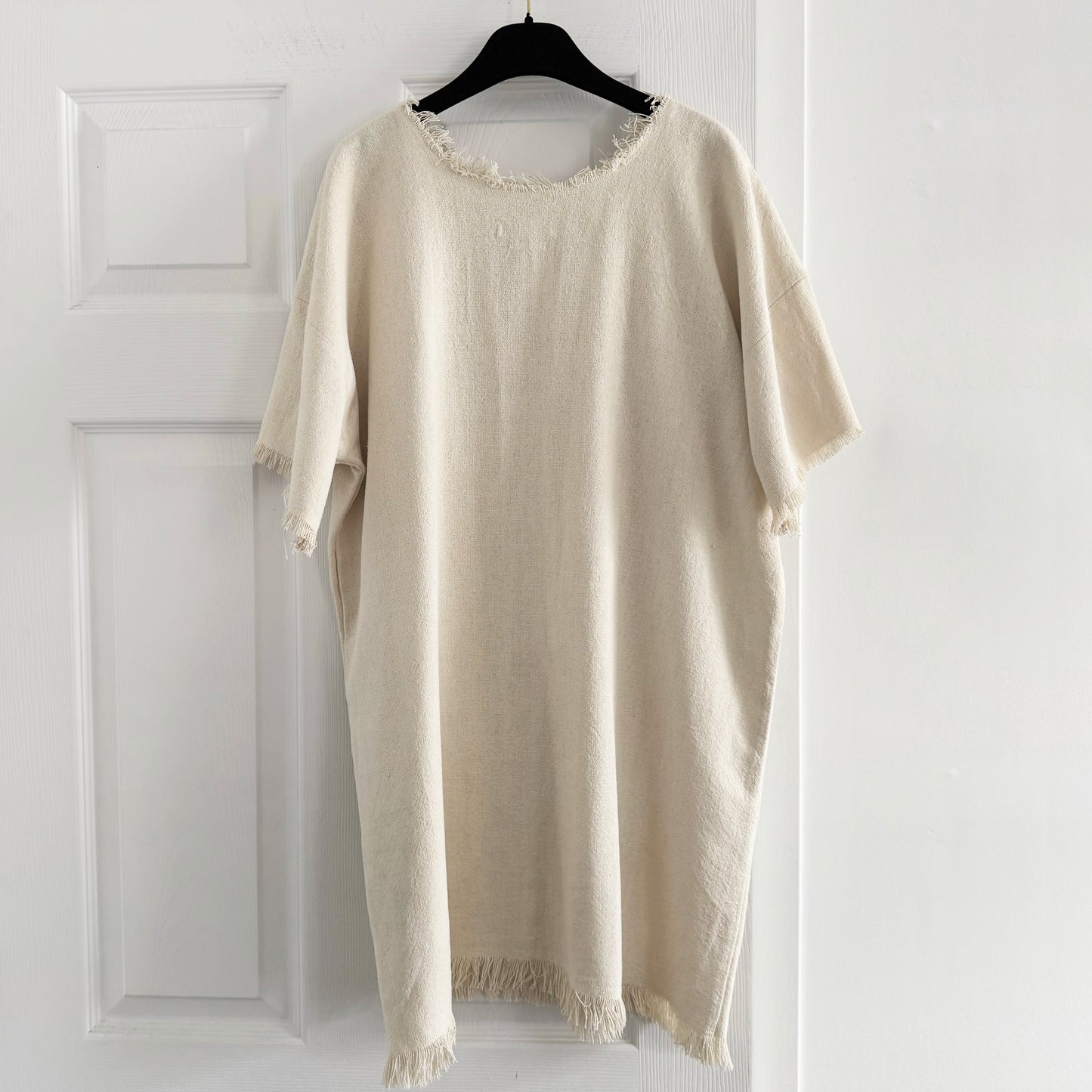 Isabel Marant Etoile Ivory Silk Dress w Fringe Trim, size 36