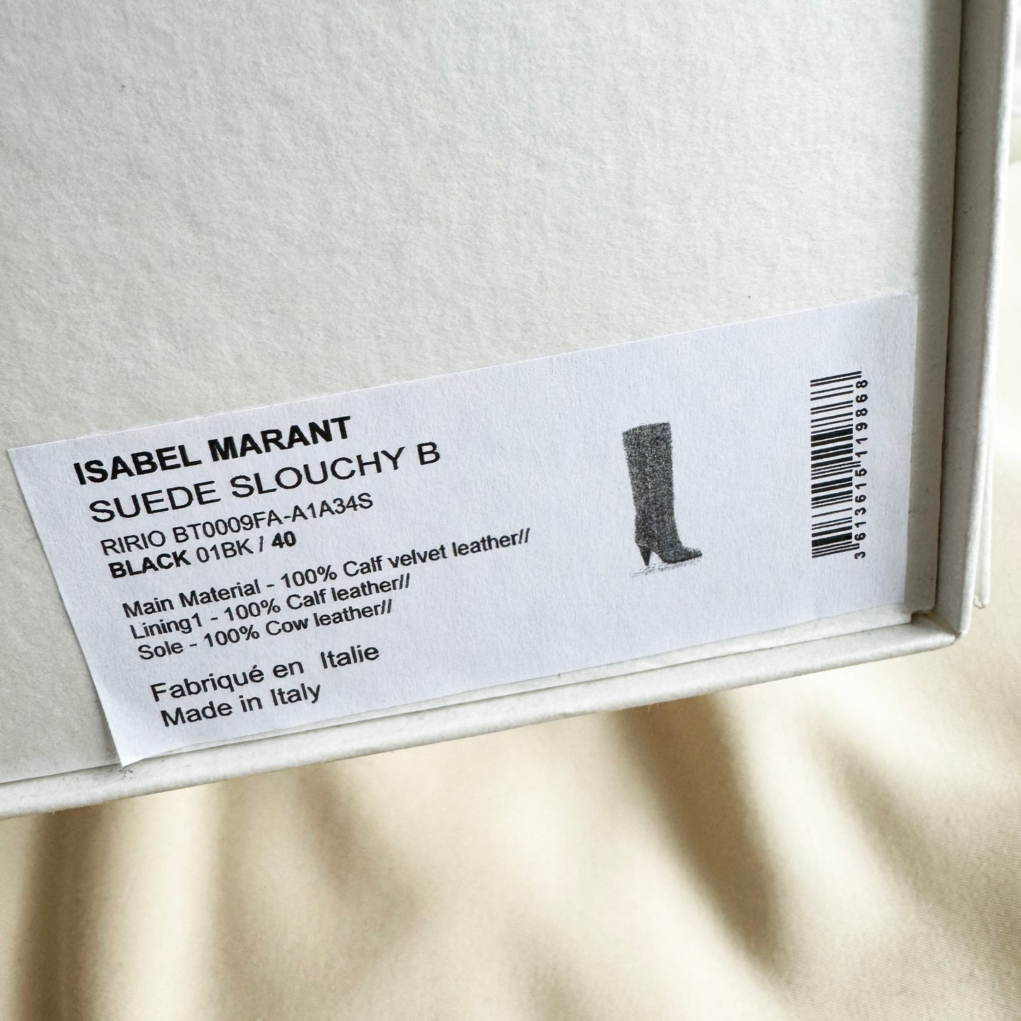 Isabel Marant "Ririo" Black Suede Boots, size 40