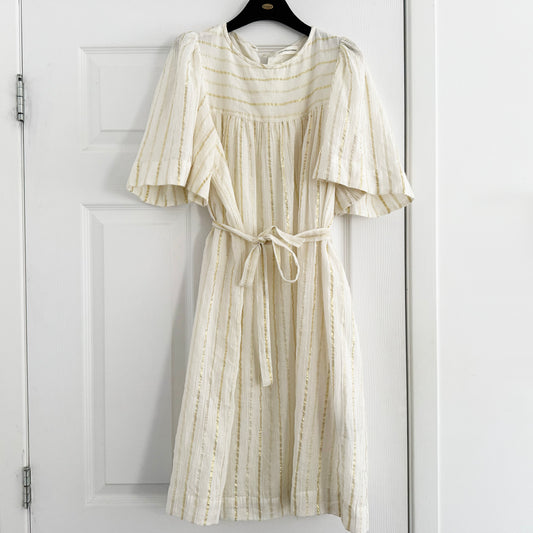 Isabel Marant Etoile "Samoa" Dress in Striped Ivory/Gold, size 40
