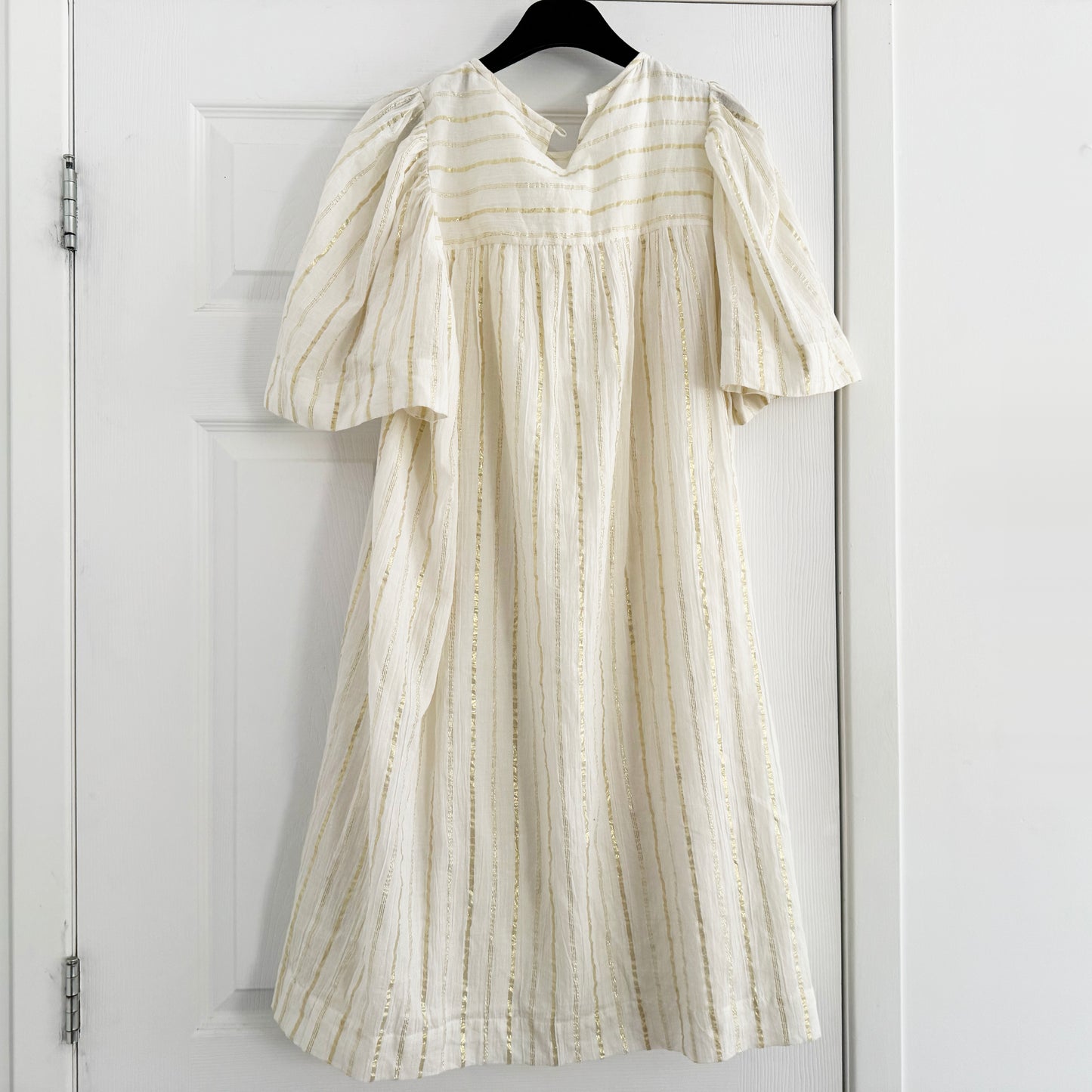 Isabel Marant Etoile "Samoa" Dress in Striped Ivory/Gold, size 40