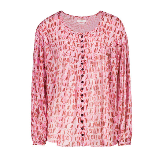 Isabel Marant Etoile "Sorionea" Printed Silk Blouse in Pink, size 36 (fits super oversize)