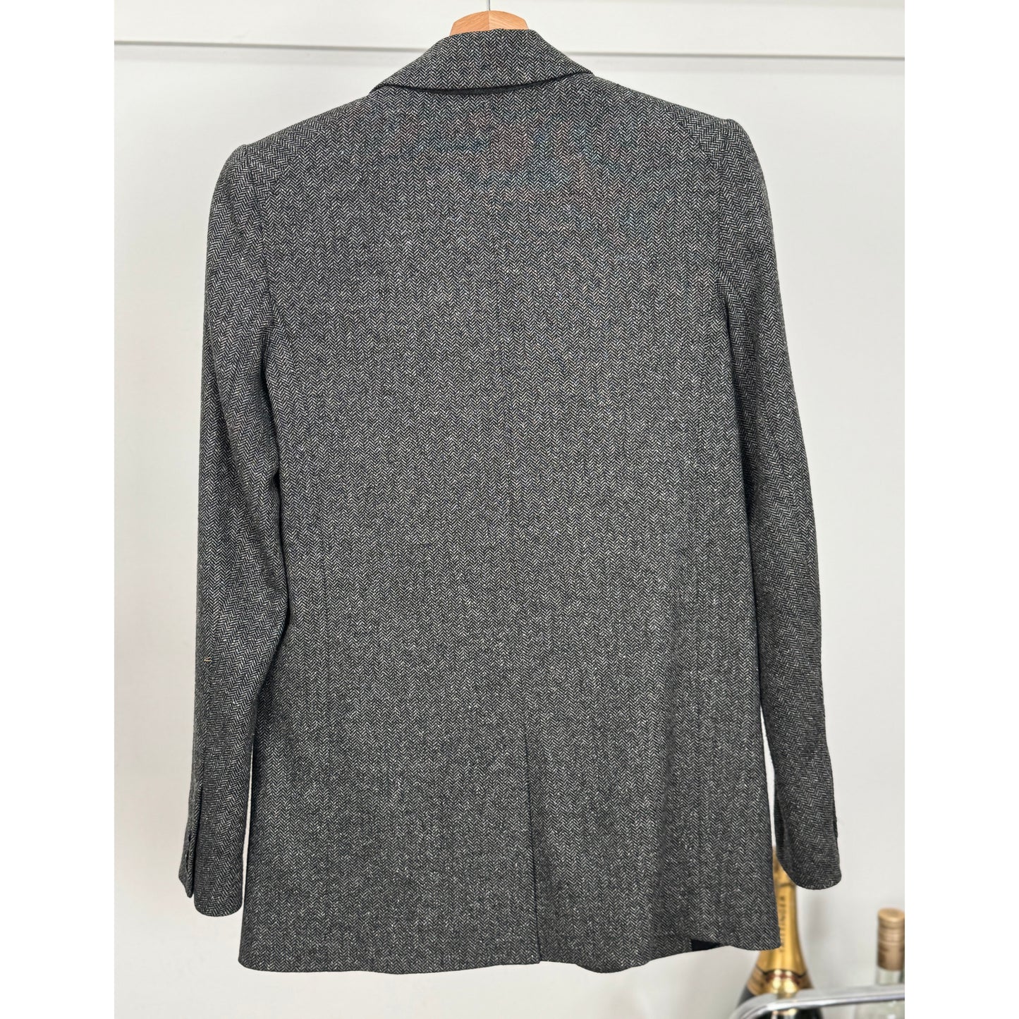Isabel Marant Grey Herringbone Tweed Wool Blazer, size 34 (fits 0/2)