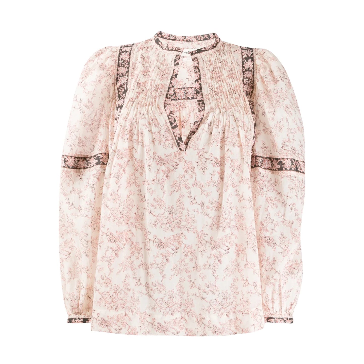 Isabel Marant Etoile "Violette" Printed Top in Pink/Ecru, size 36 (fits S-M)