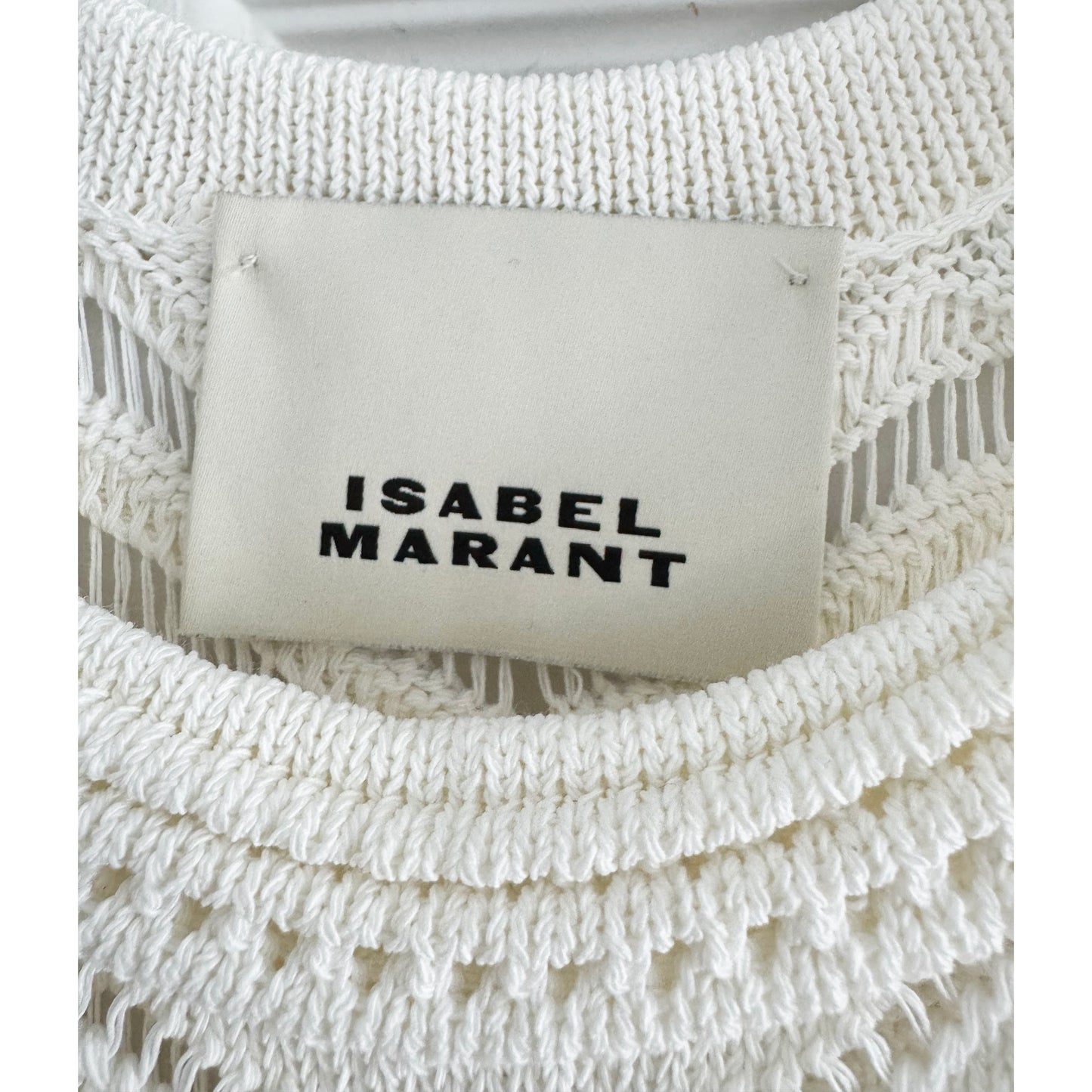 Isabel Marant "Ava" Cotton Crochet Midi Dress in White, size 40 (fits US 4/6)