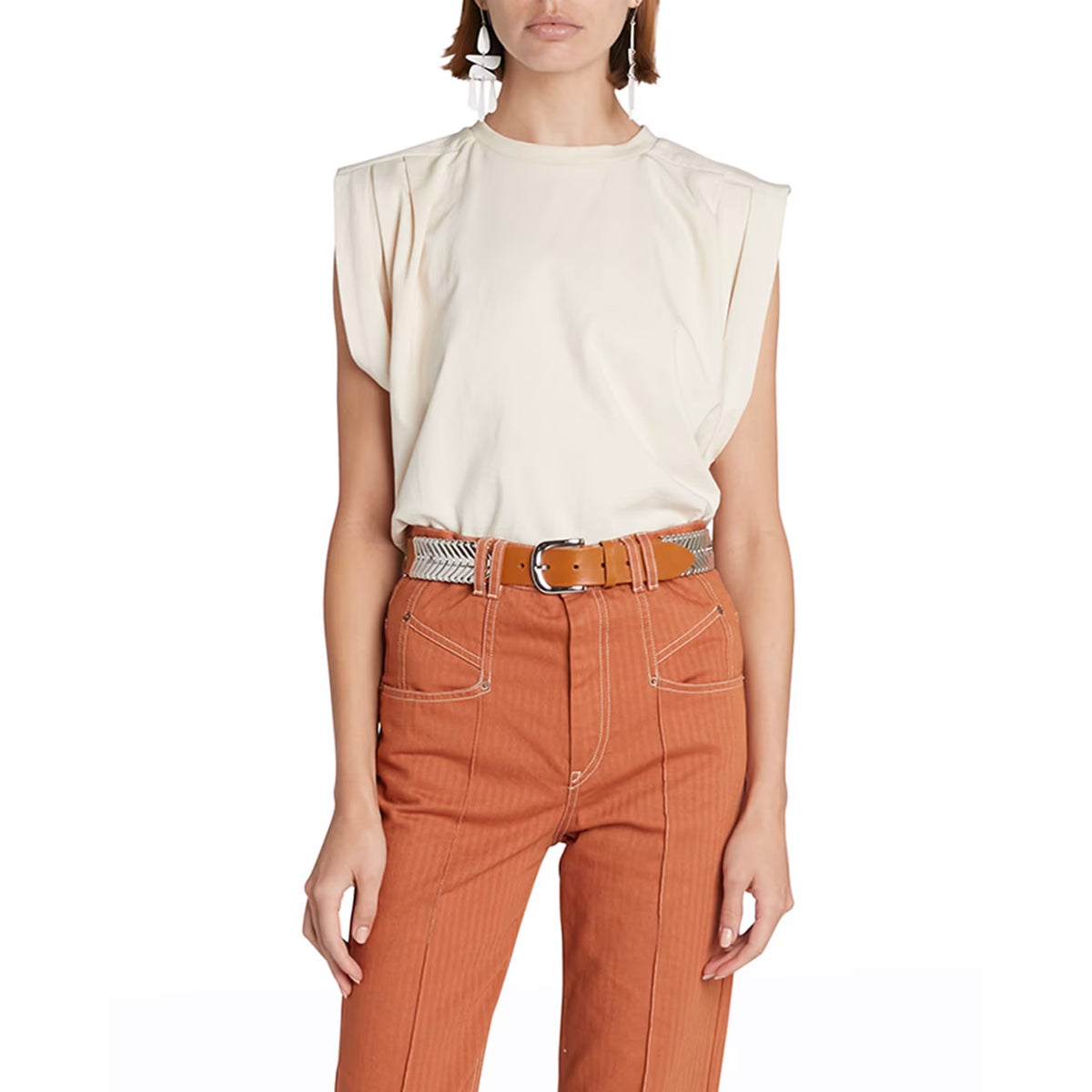 Isabel Marant "Zutti" Tee Shirt in Ecru/Beige, size Small