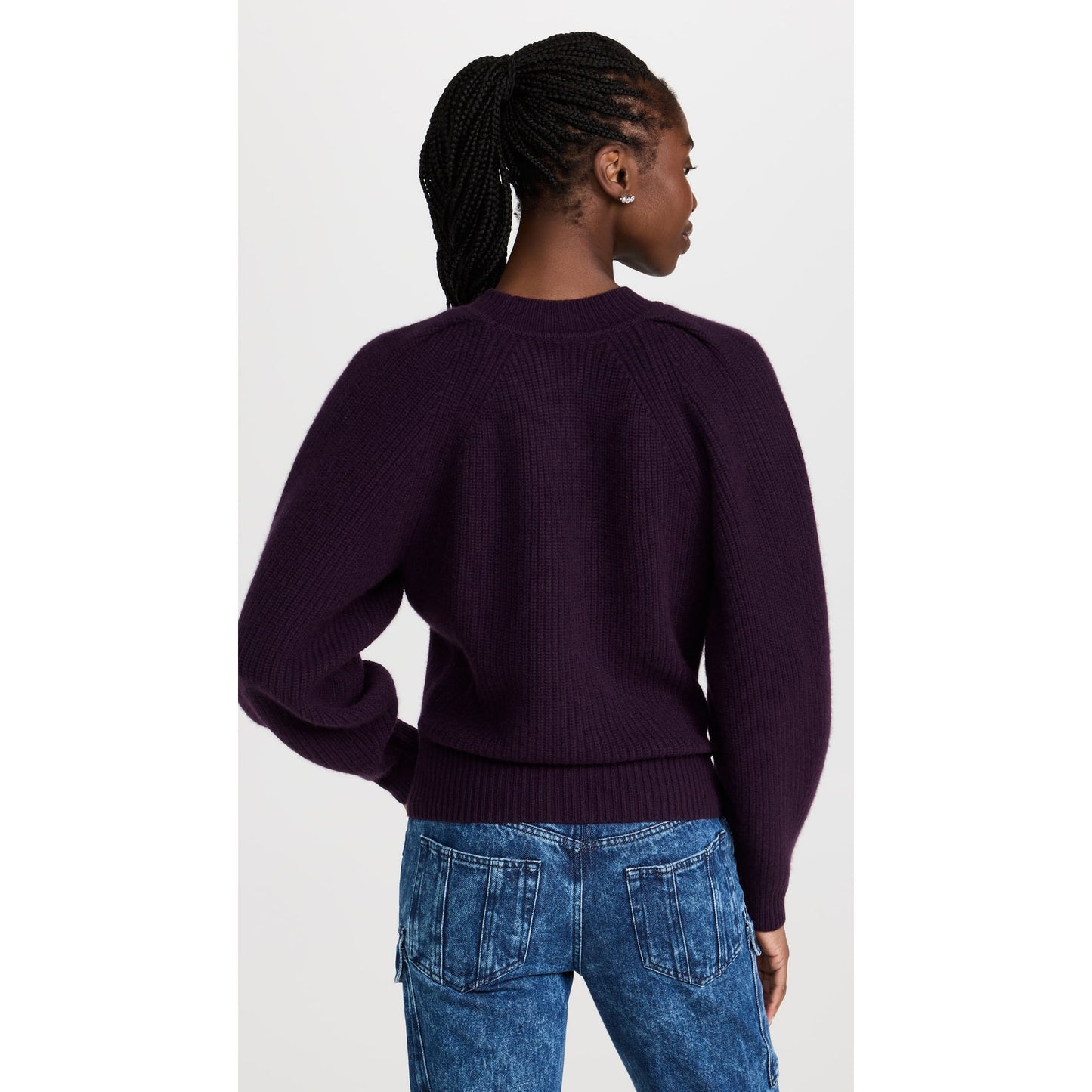 Isabel Marant "Billie" Cashmere Sweater in Dark Purple, size 40