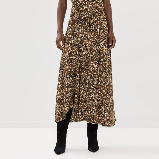 Isabel Marant "Sakura" Leopard Printed Silk Skirt, size 38 (fits size 4)
