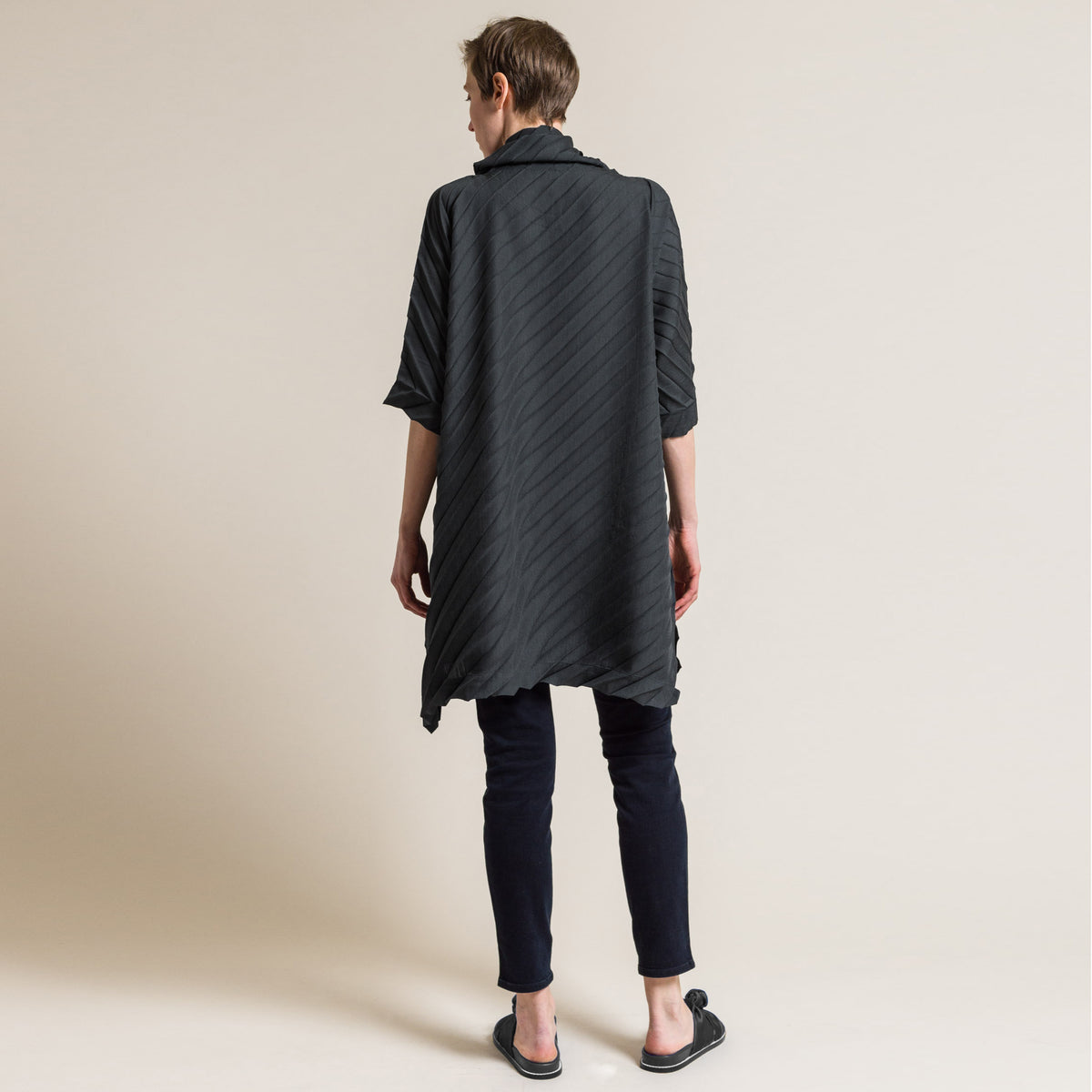 Issey Miyake Cauliflower Pleated Minidress in Grey, One size Only