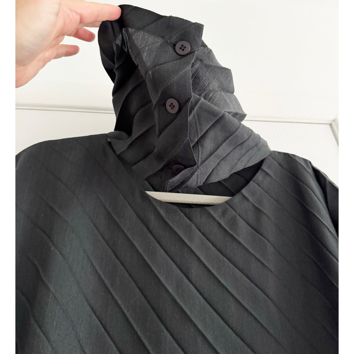 Issey Miyake Cauliflower Pleated Minidress in Grey, One size Only