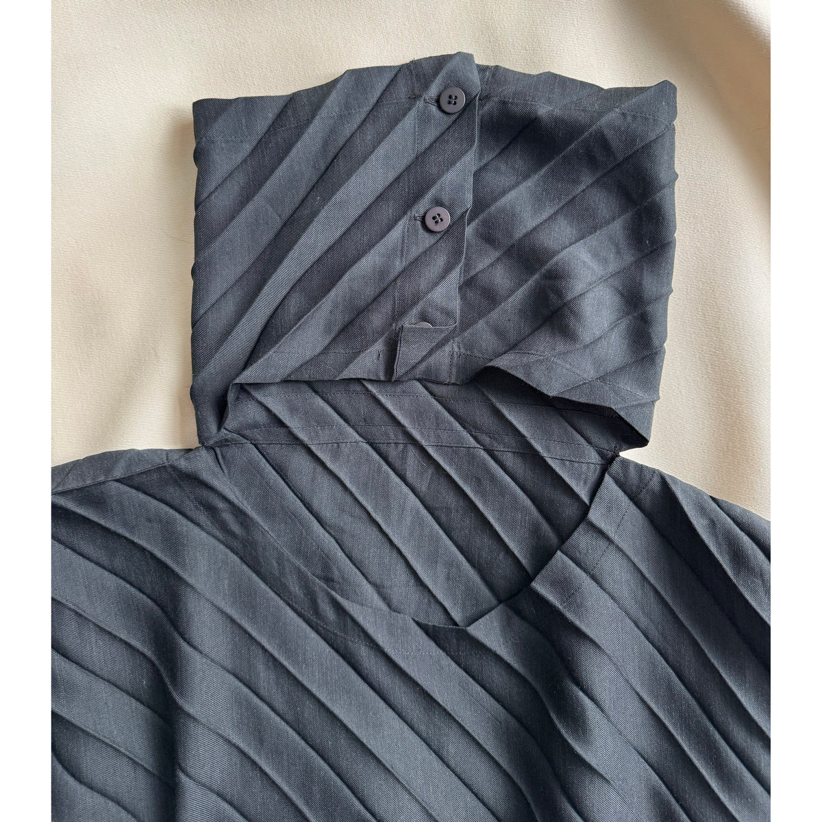 Issey Miyake Cauliflower Pleated Minidress in Grey, One size Only