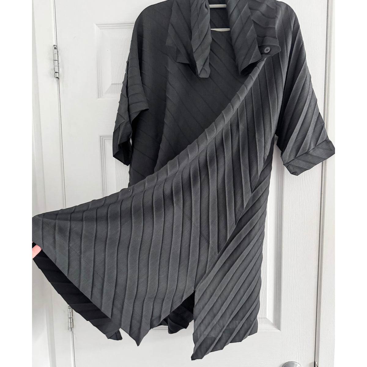 Issey Miyake Cauliflower Pleated Minidress in Grey, One size Only