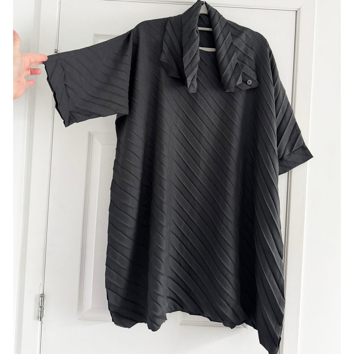 Issey Miyake Cauliflower Pleated Minidress in Grey, One size Only