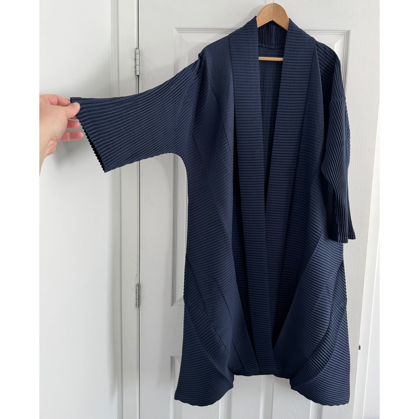 Issey Miyake "Swell" Pleated Jacket in Navy (O/S)