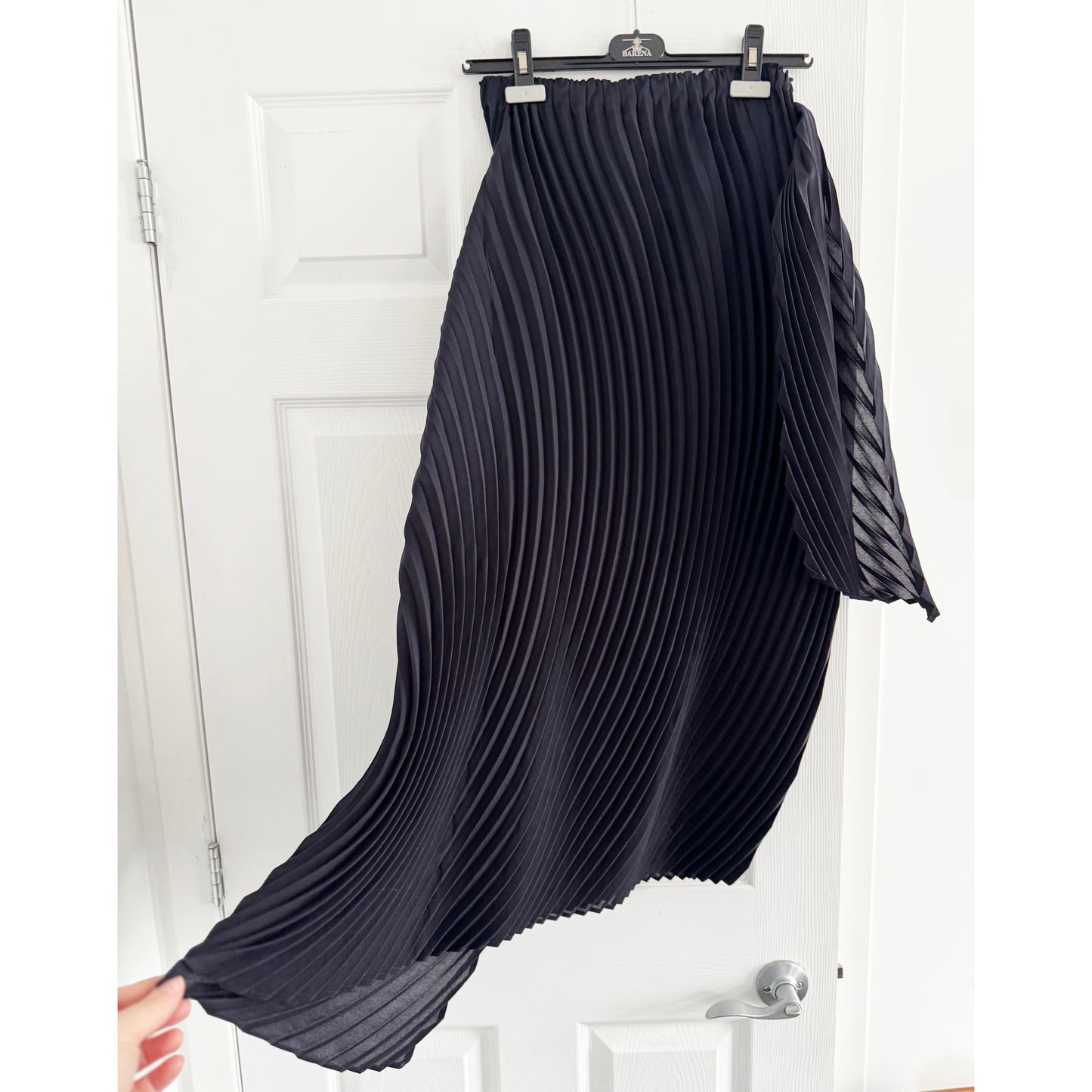 Issey Miyake Pleated Wrap Skirt in Midnight Navy, size "2" (fits size Small ish)