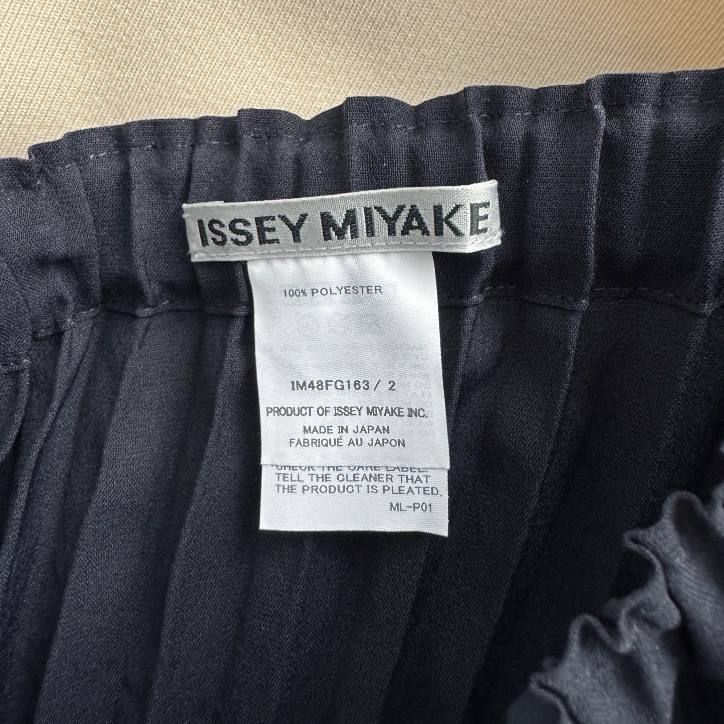 Issey Miyake Pleated Wrap Skirt in Midnight Navy, size "2" (fits size Small ish)