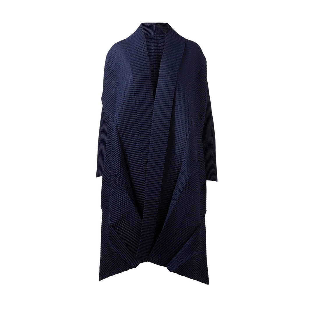 Issey Miyake "Swell" Pleated Jacket in Navy (O/S)