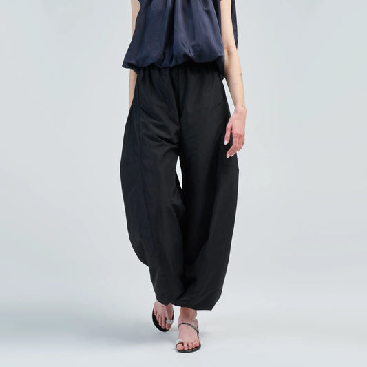 Tibi Sporty Nylon "Winslow" Wide Leg Pants in Black, size Medium (Short) fits M-L