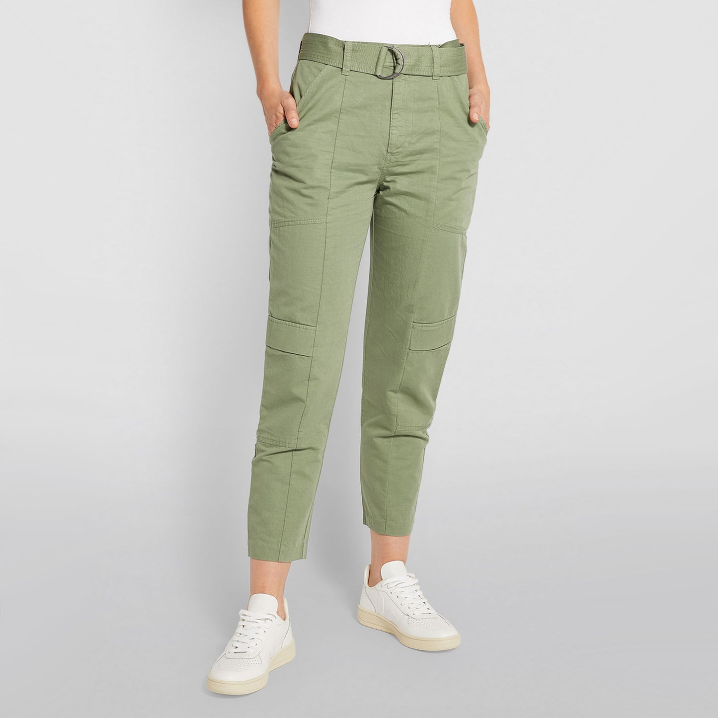 J Brand "Athena" Cotton/Linen Cargo Pant in Green, size 32