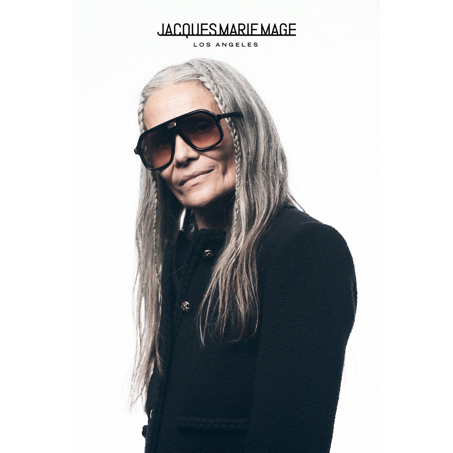 Jacques Marie Mage "Casius" Sunglasses in "Beluga" Black