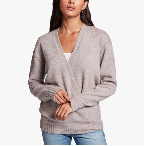 James Perse Crossover Front Cashmere Sweater, size "2" (Medium ish)