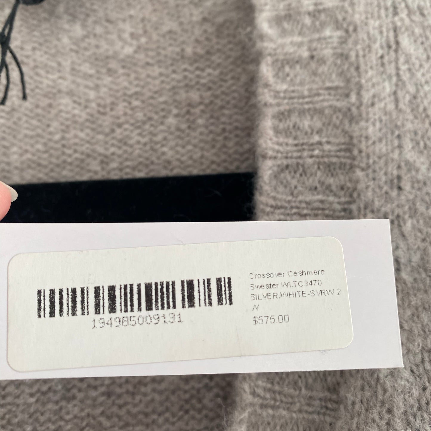 James Perse Crossover Front Cashmere Sweater, size "2" (Medium ish)