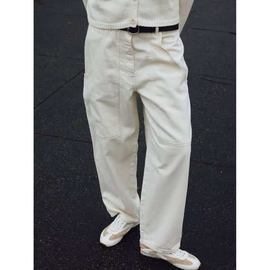 James Street Cargo Barrel Leg Jean in Natural, size 27