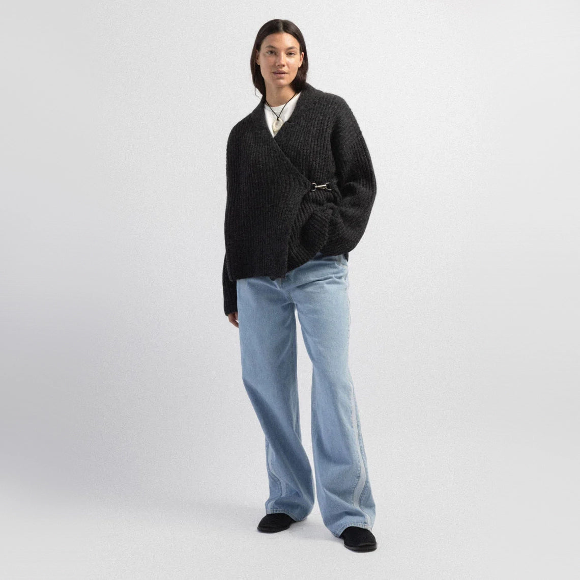 James Street "Frank" Cardigan in Charcoal Grey, size Medium