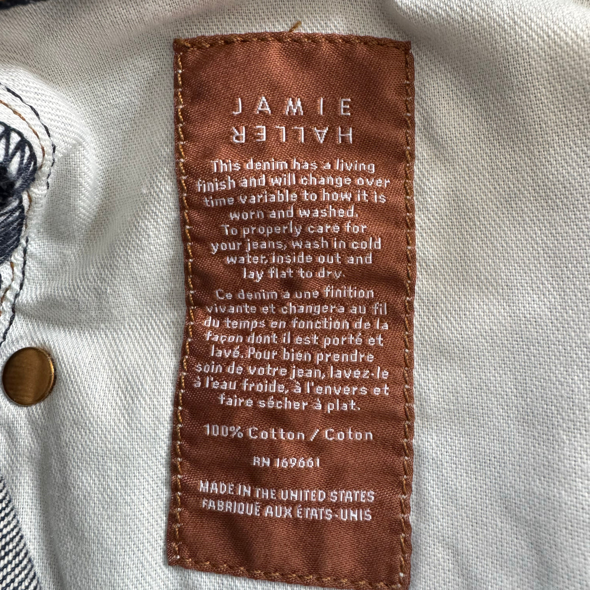 Jamie Haller "The Tailored Short" in "Raw Rinse", size 28