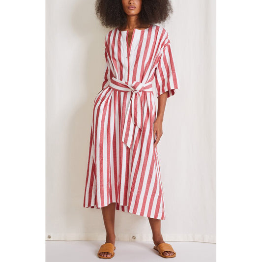 Apiece Apart "Jardin" Kaftan in Red/White Stripe, size XS/S