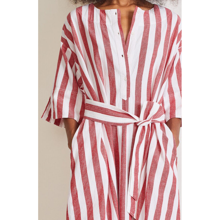 Apiece Apart "Jardin" Kaftan in Red/White Stripe, size XS/S