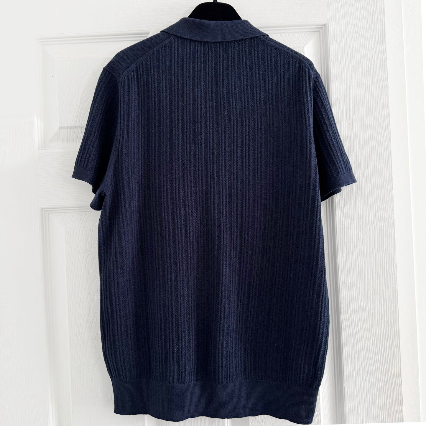 MENS J. Crew Polo Neck Knit Top in Navy, size Small
