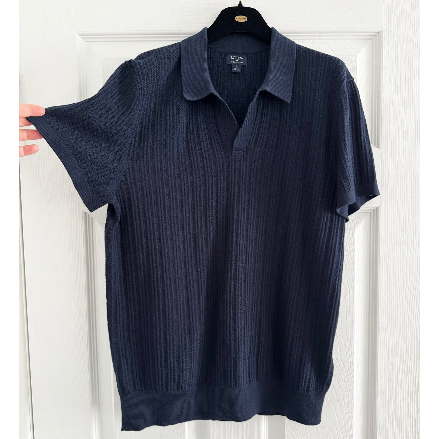 MENS J. Crew Polo Neck Knit Top in Navy, size Small