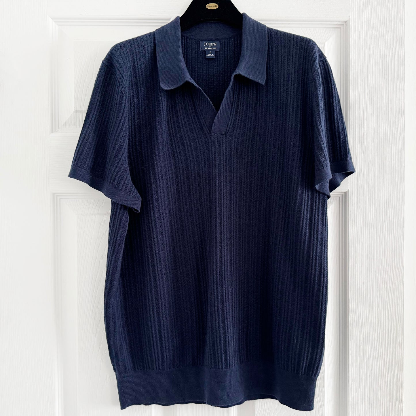 MENS J. Crew Polo Neck Knit Top in Navy, size Small