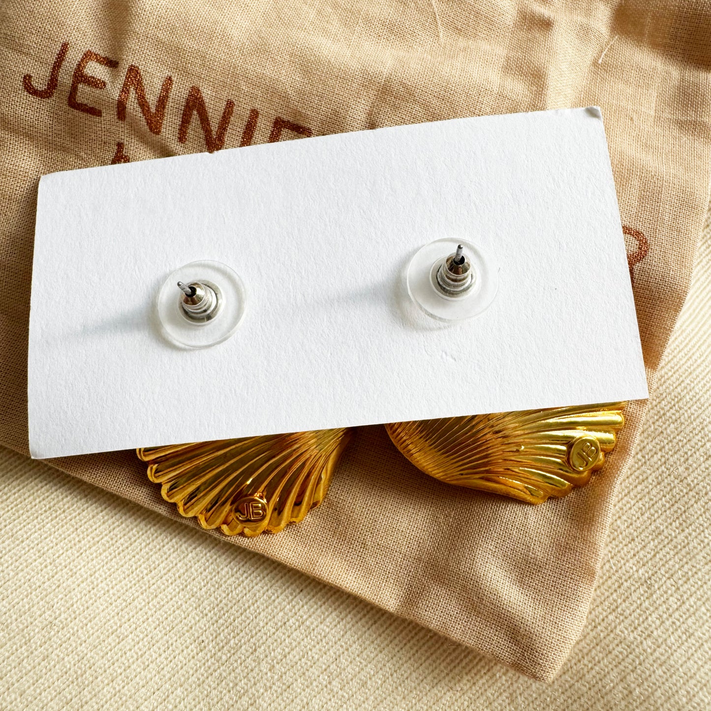 Jennifer Behr "Maricela" Seashell Earrings in Gold w Pearl