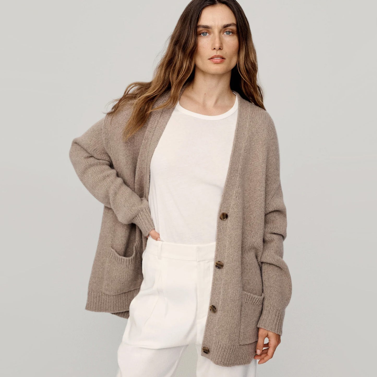 Jenni Kayne "Spencer" Cardigan in Taupe, size XS