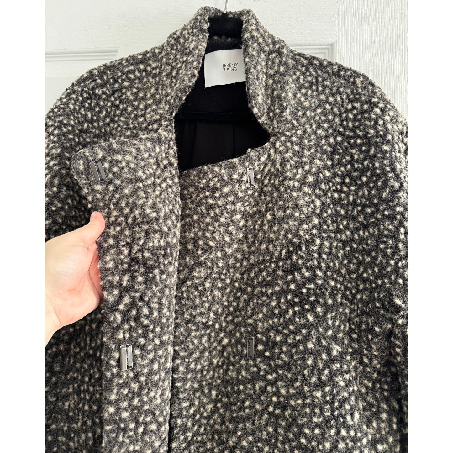 Jeremy Liang Speckled Grey Coat, size Medium