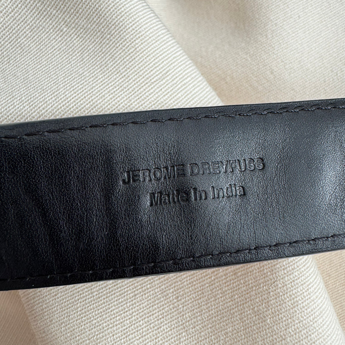Jerome Dreyfuss Belt in Black Leather with Brass Studs, size Medium.