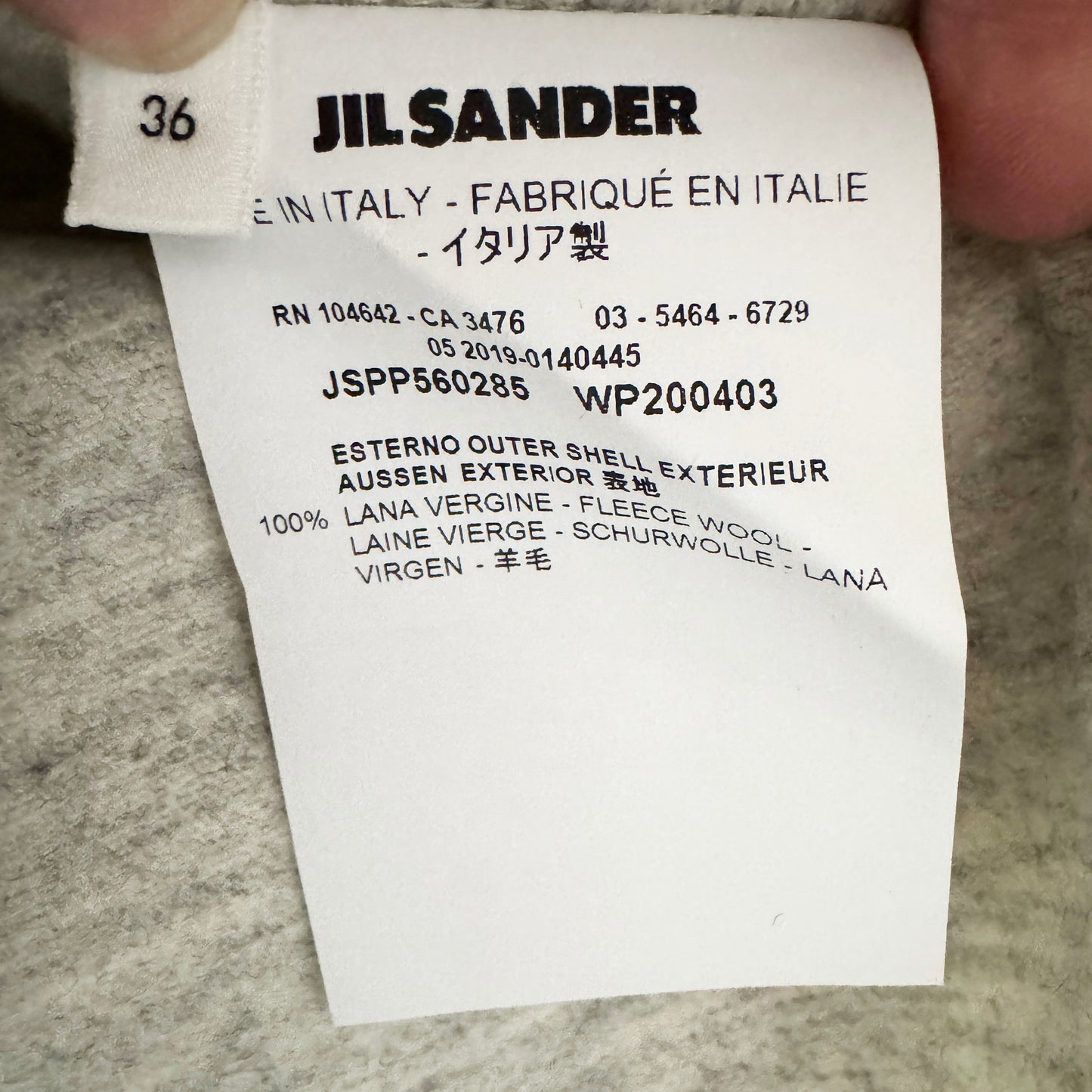 Jil Sander Grey Wool Felt Top, size 36 (fits like US 4/6)