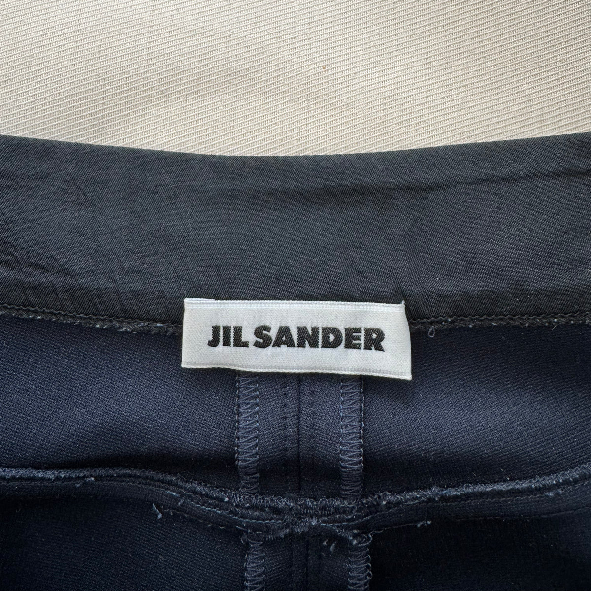 Jil Sander Cropped Scuba Pants in Navy, size 38