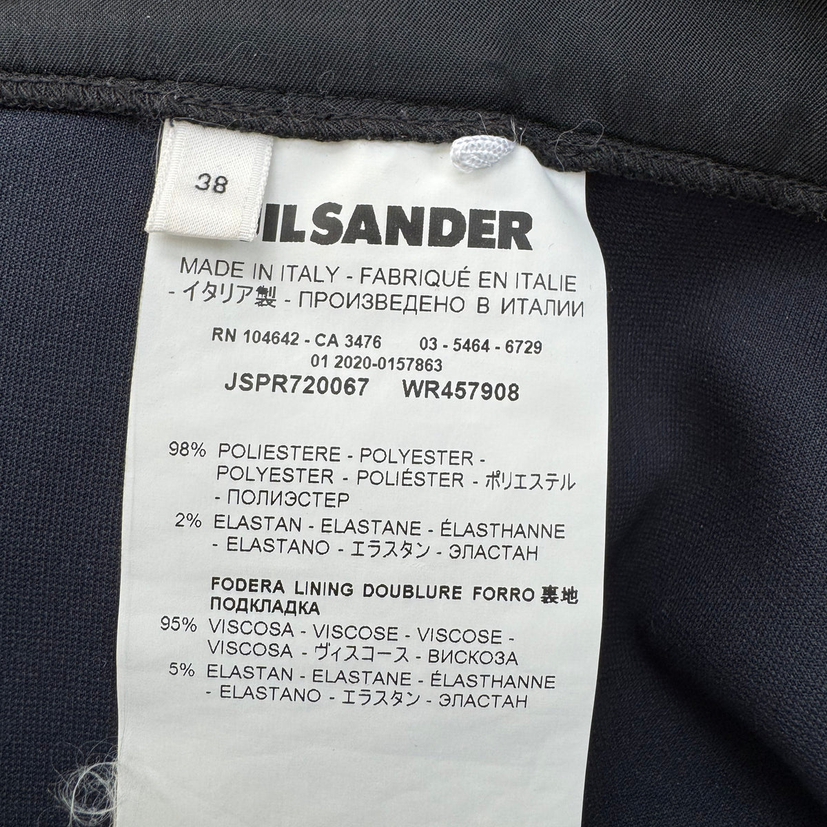 Jil Sander Cropped Scuba Pants in Navy, size 38