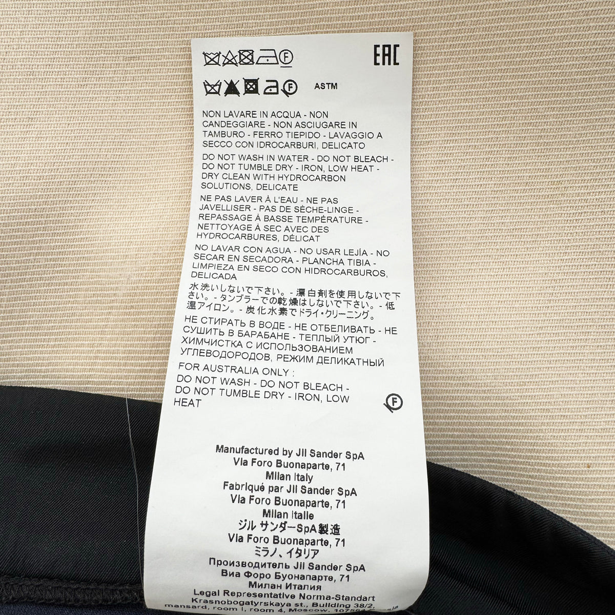 Jil Sander Cropped Scuba Pants in Navy, size 38